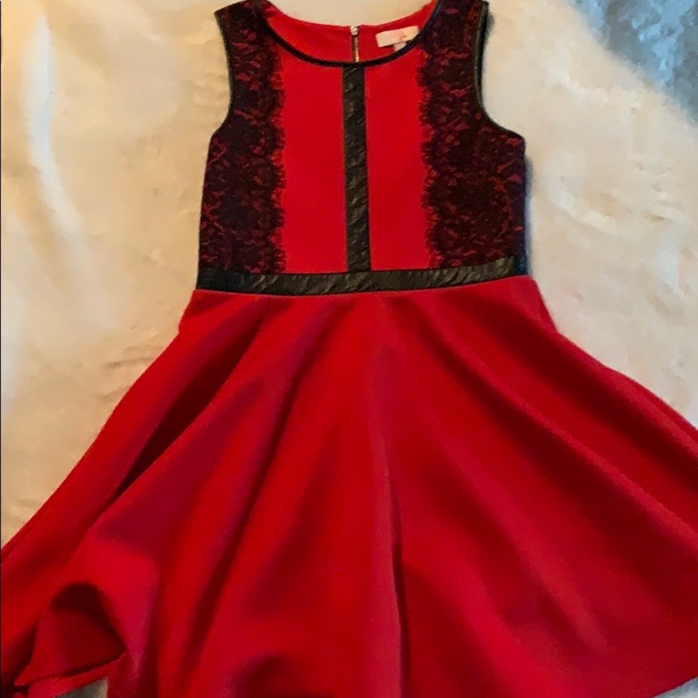 Girls red and black dress